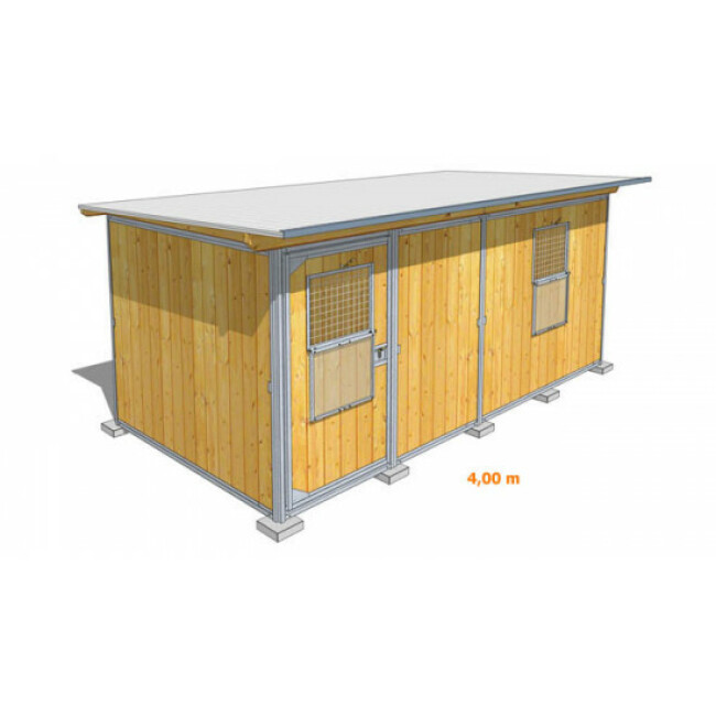 Abri de jardin en bois Rustica Garden avec 2 fenêtres - 4 m x 2 m