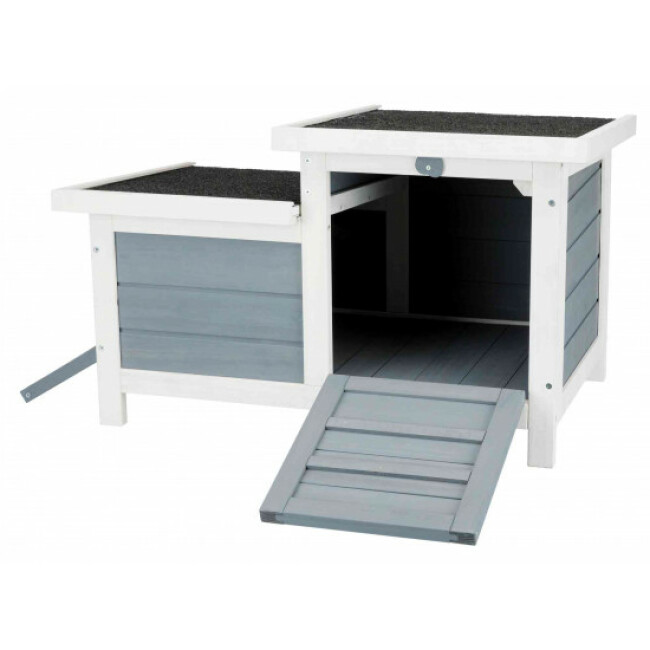 Abri Natura pour rongeurs Coloris Gris/Blanc 70 x 43 x 45 cm