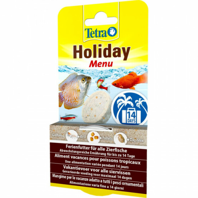 Alimentation Tetra Holiday Menu bloc comestible pour poissons (14 jours d'alimentation) - 30 g