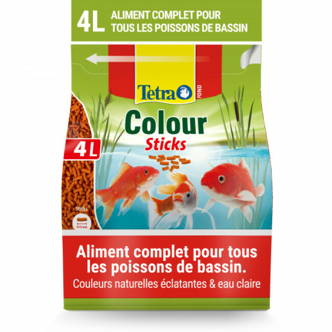 Alimentation Tetra Pond Colour Sticks pour poissons de bassin Contenance 4 litres