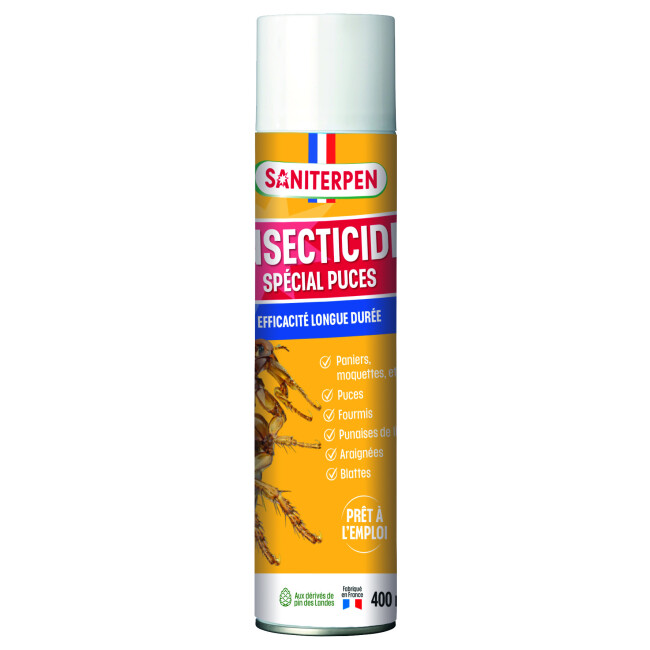 Aérosol insecticide spécial puces Saniterpen