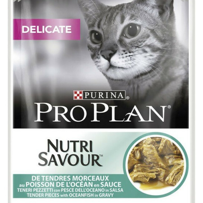 Boîtes pour chats Pro Plan Adulte Delicate Poisson 10 sachets 85 g