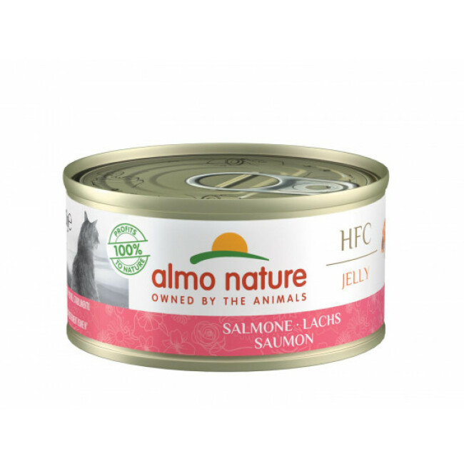 Boîtes Almo Nature HFC Jelly pour chat - Lot de 6 x 70 g Saumon