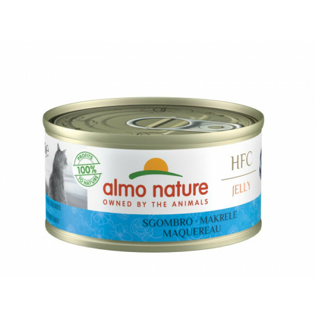 Boîtes Almo Nature HFC Jelly pour chat - Lot de 6 x 70 g Maquereau