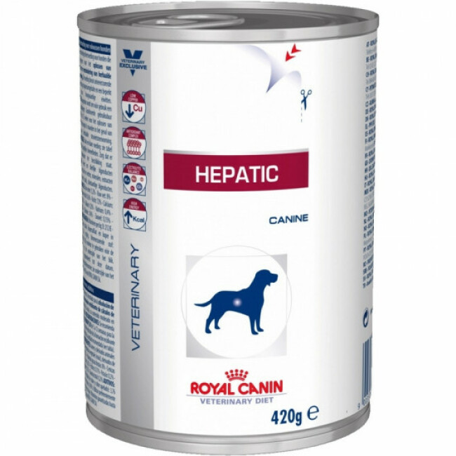 12 boîtes de 420 g pour chiens Royal Canin Veterinary Diet Hepatic