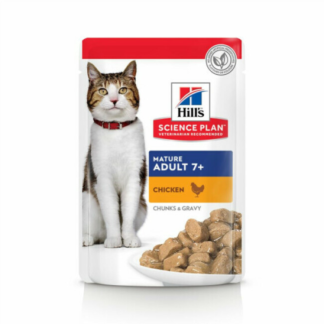 Bouchées Hill's Science Plan Feline Mature Poulet 12 Sachets 85 g