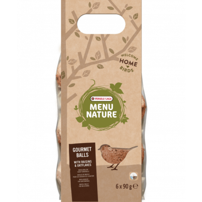 Boules de graisse pour oiseaux sauvages Versele Laga Menu Nature - Lot de 6 Saveur Muesli