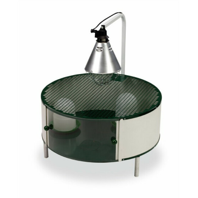 Cage éleveuse ronde pour poussins avec lampe et support