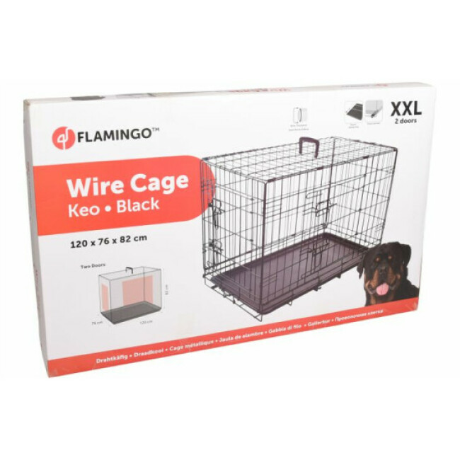 Cage pour chien Coloris Noir 2 portes L 1,20 m x l 76cm x H 82 cm