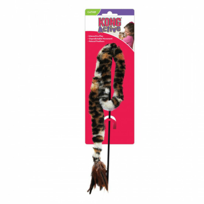 Canne perche pour exciter le chat Canne à pêche peluche et plumes pour chat KONG