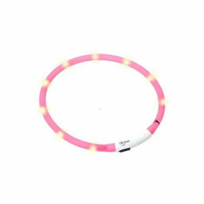 Collier lumineux Visio Light à LED pour chien Rose