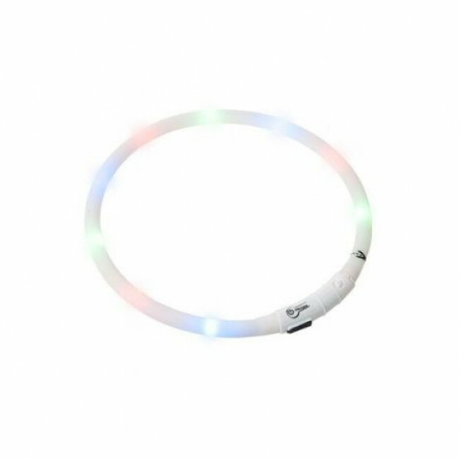 Collier lumineux Visio Light à LED pour chien Blanc