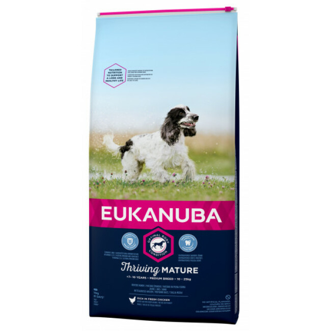Croquettes Eukanuba Mature Senior moyenne race Sac 15 kg