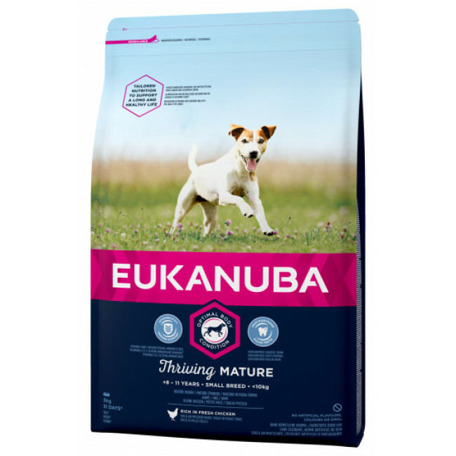 Croquettes Eukanuba Mature Senior Petites Races Poulet Sac 3 kg