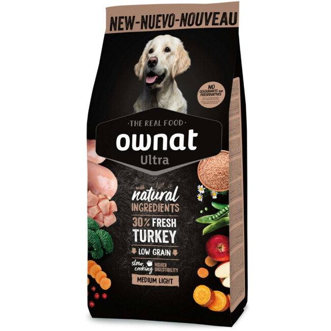 Croquettes pour chien moyen light Ultra Ownat