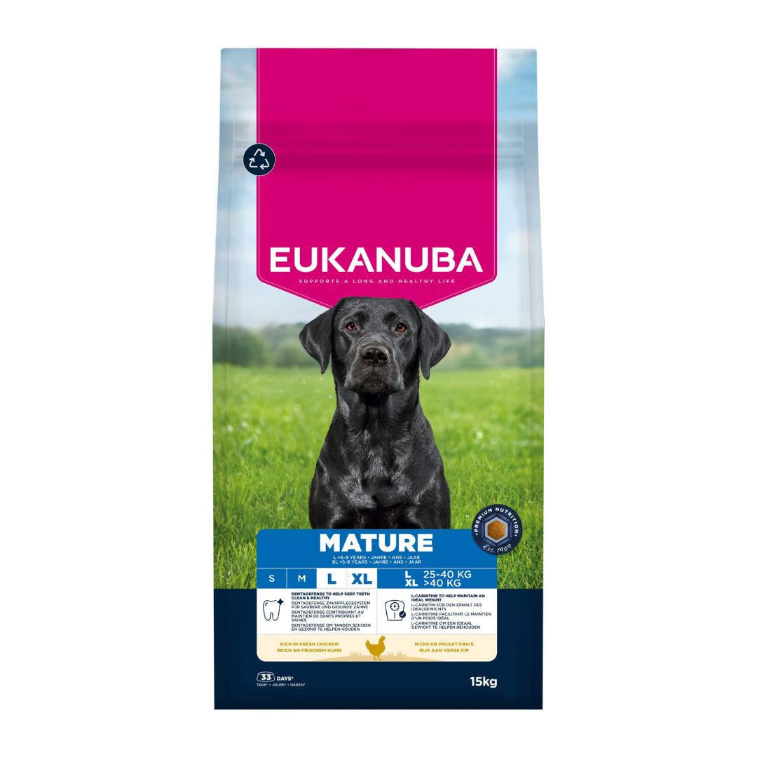 Croquettes pour chien senior Eukanuba grandes races au poulet