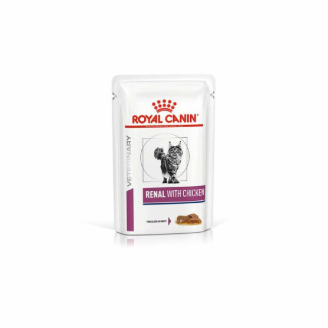 Royal Canin Veterinary Diet Renal pour chats Bouchées en sauce Poulet 12 Sachets 85 g