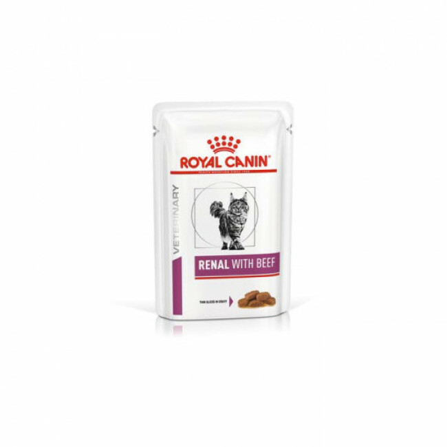 Royal Canin Veterinary Diet Renal pour chats Bouchées en sauce Boeuf 12 Sachets 85 g