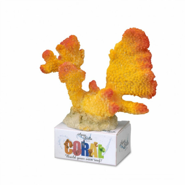 Décoration pour aquarium corail jaune/orange Cauliflower - Taille L