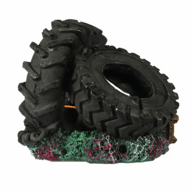 Décoration pour aquarium gros pneu en résine Aqua Della