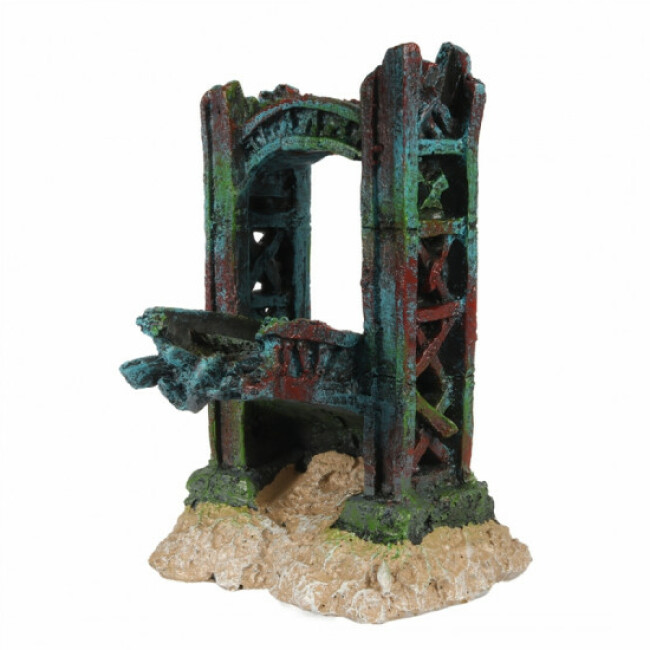 Décoration pour aquarium pont détruit en résine Aqua Della