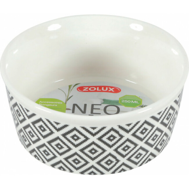 Ecuelle en grès motifs géométriques pour rongeur Zolux - Coloris Beige 250 mL