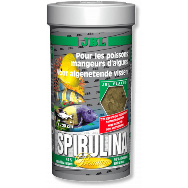 Flocons spéciaux pour mangeurs d'algues JBL Spirulina 250 ml
