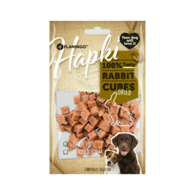 Friandises Hapki en cubes pour chien - Lapin 85g