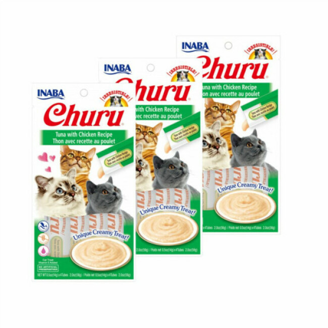 INABA Churu Friandises Pour Chats - 80 Tubes De 14g, Sans Céréales, Riche En Humidité, Faibles En Calories