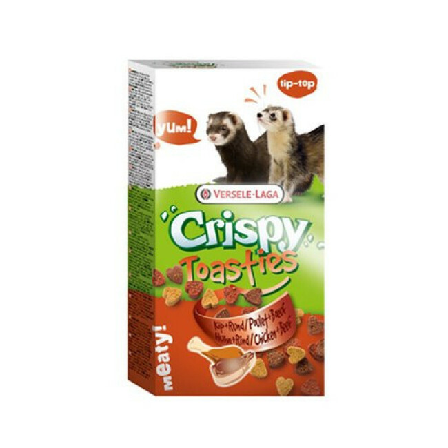 Friandises Crispy Toasties au poulet et boeuf Versele Laga pour Furets - Sachet 150 g
