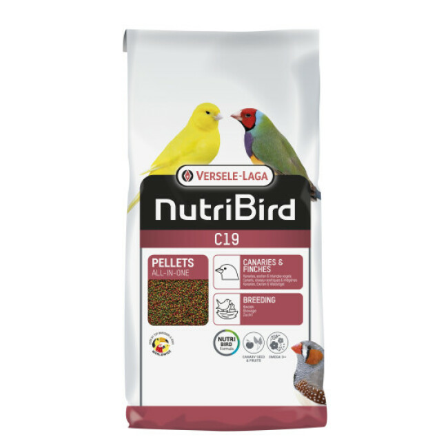 Granulés Nutribird C19 pour canaris, oiseaux exotiques et indigènes - 10kg