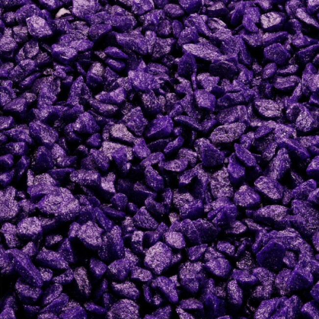 Gravier épais 6-9 mm mauve pour fond d'aquarium - Sac 2 kg