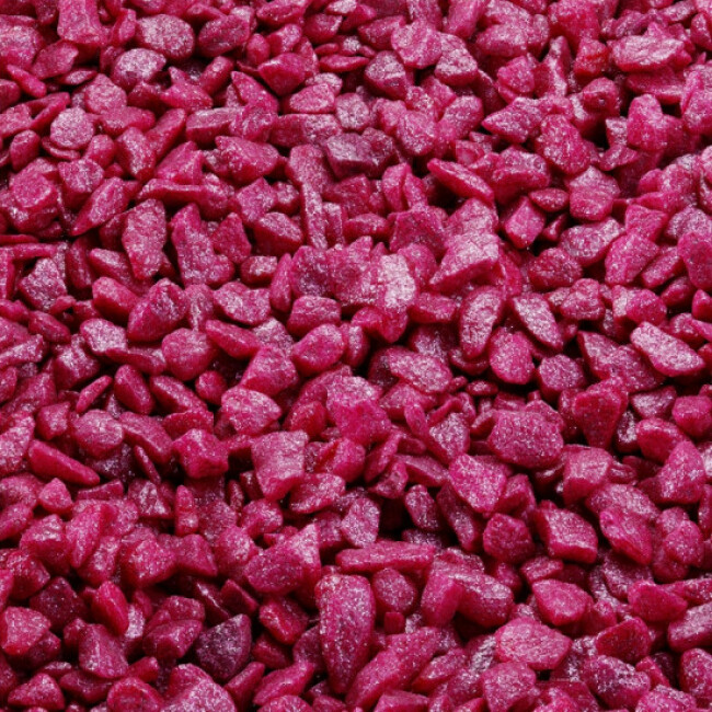 Gravier épais 6-9 mm rose framboise pour fond d'aquarium - Sac 2 kg