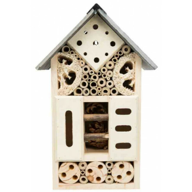 Hôtel à insectes en pin/schiste 18 x 29 x 10 cm