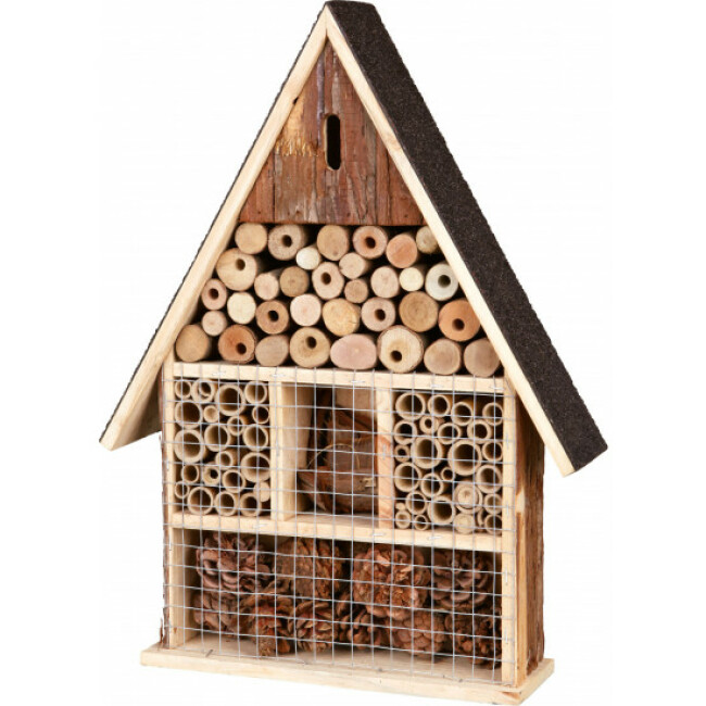 Hôtel pour insectes en bois naturel Trixie - 35 x 50 x 9 cm