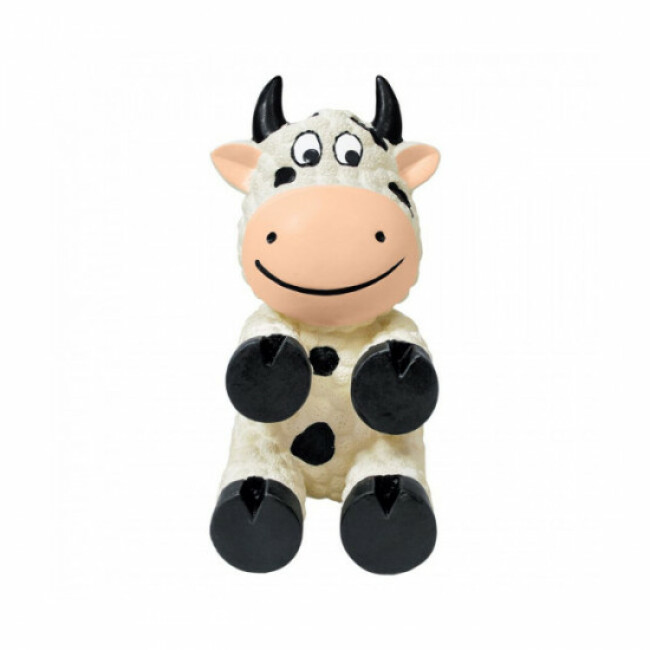Jouet avec squeaker KONG Wiggi pour chien Modèle vache - Small 13 cm