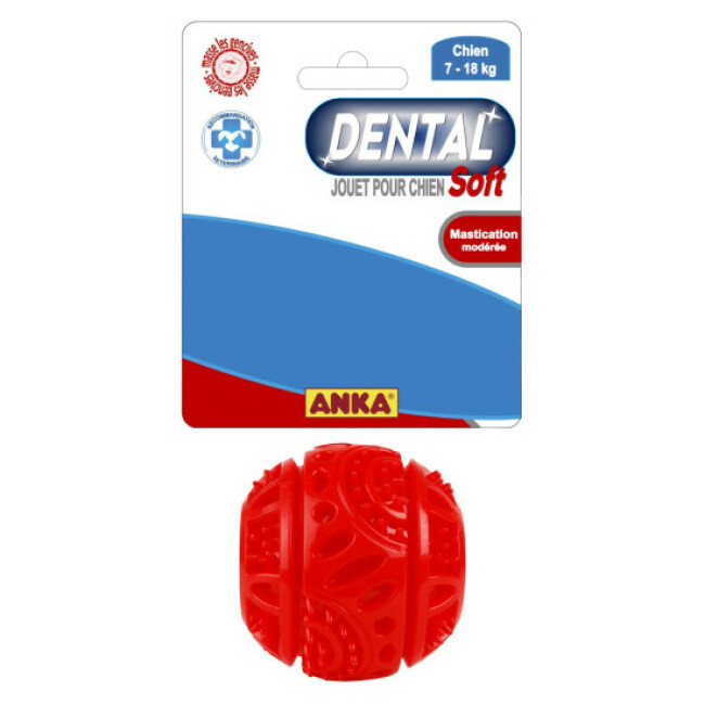 Jouet Soft Dental pour chien - Balle Ø6,5cm (pour chien de 7 à 18 kg)