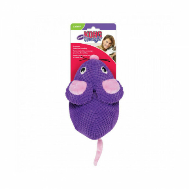 Jouet souris avec son crépitant KONG Cat Wrangler pour chat - 22 cm