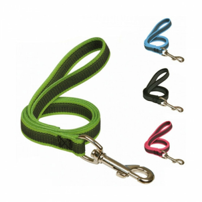 Laisse antidérapante Gommelaisse colorée avec poignée Coloris Vert Longueur 1 m