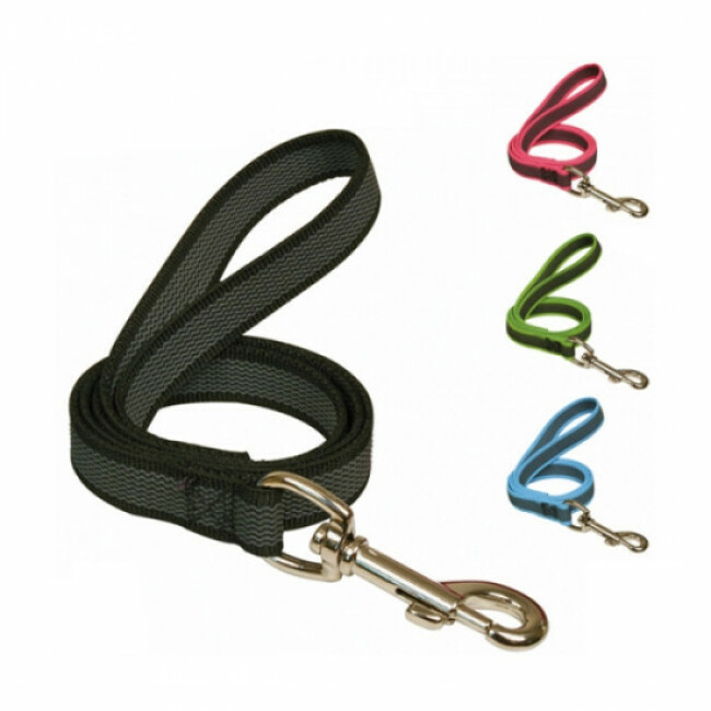 Laisse antidérapante Gommelaisse colorée avec poignée Coloris Noir Longueur 1 m