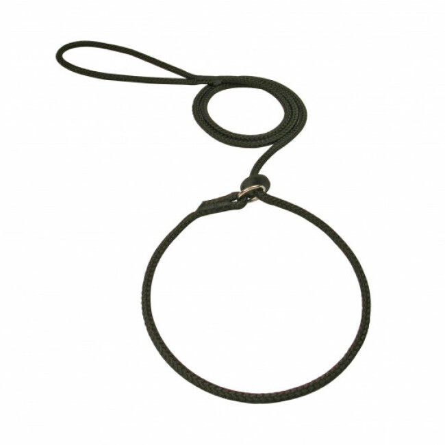 Laisse lasso ronde en corde tressée unicolore - 1,5 m Coloris Noir