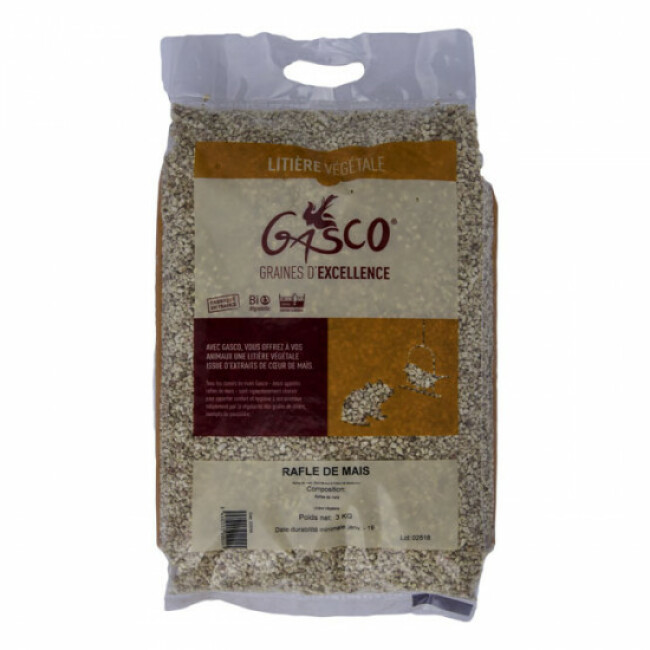 Litière végétale Rafle de maïs Gasco Sac 3 kg