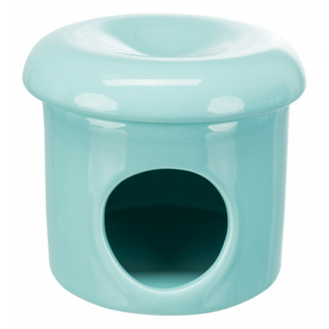 Maison en céramique pour petits rongeurs - 12 x 10 cm Coloris Turquoise