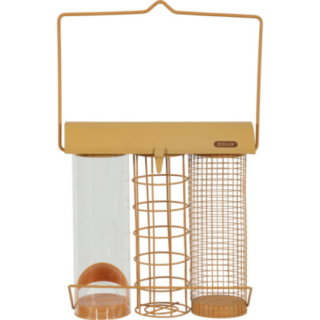 Mangeoire trio avec toit Zolux - coloris miel