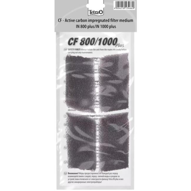 Mousse de filtration charbon Tetra CF Pour filtre Tetra IN 800/1000 Plus