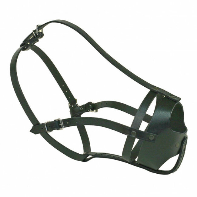 Muselière chien type police en cuir Taille 9 Boxer femelle