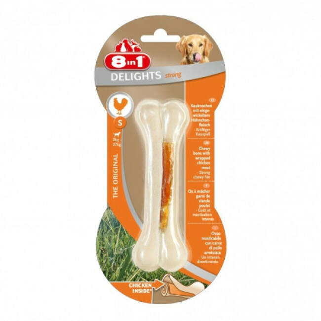 Os à mâcher boeuf et poulet 8 in 1 Delights Strong Taille S - Une pièce