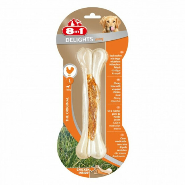 Os à mâcher boeuf et poulet 8 in 1 Delights Strong Taille L - Une pièce
