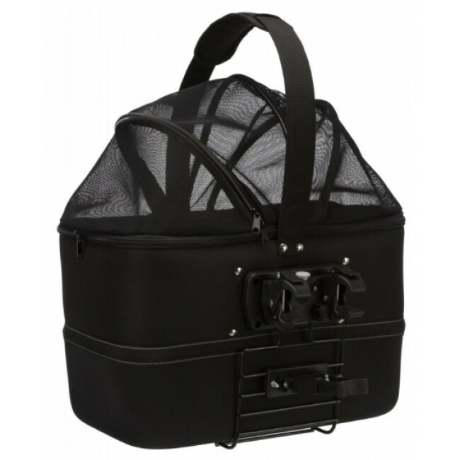 Panier De Vélo Avant Avec Couvercle LOVIVER - En Fer, 22.5x17x27 Cm, Pour Courses, Transport Petit Chien/Chat, VTT, Vélo Route, Pliable - 12