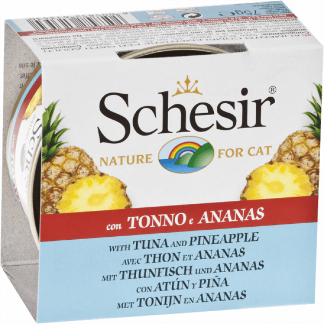 Pâtée pour chat Schesir avec morceaux de fruits 75 g - 1 Boîte 75 g Thon avec ananas